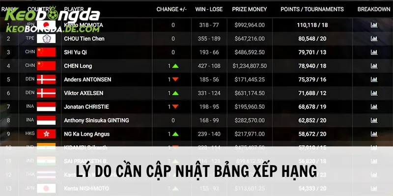 Nắm bắt lý do cần chú ý tới dữ liệu xếp hạng